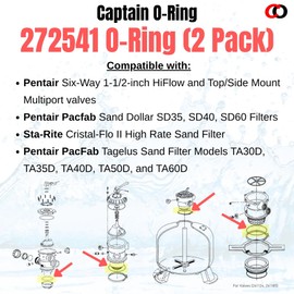 Captain O-Ring Junta tórica de repuesto 272541 para filtro y válvula Pentair para piscina/spa (paquete de 2)
