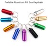 9Pcs Keychain Pill Container, Portable Mini Keychain Pill Holder Aluminium