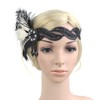 Flapper Girl Black Ivory Ostrich Feather Headpiece, Black-ivory, Size One