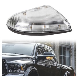 HECASA Left Turn Signal Light Compatible with 2009-2013 Dodge Ram 1500 2500 Front LH Driver Side Mirror Turn Signal Puddle LampClear Len Replacement for 68064949AA