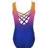 k-Bee Leotards Harper Sunset Spangle Lattice Back Girl's Gymnastics Leotard