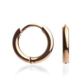 Kleine Creolen roségold • Filigrane Ohrringe Basic • Nickelfreie Ohrhänger Edelstahl vergoldet • Wasserfester Modeschmuck • MIX & MATCH • Ø 12mm