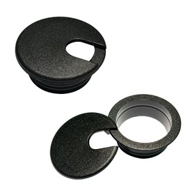 AACGIN [2 Pack] Desk Grommet 1.5 inch Sturdy ABS Plastic Desk Hole Cover for Cables Detachable Desk Hole Grommet for Organizing Home & Office Table Cables - Black