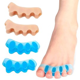 MEXRUMI Toe Separators, Pack of 4 Repeatable Washable Gel Toenail Dividers, Hallux Valgus Correction, Hallux Valgus Relief, Toe Separator for Relaxing Toes, Bunions, Hammer Toes.