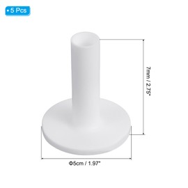 PATIKIL 5 Pack 2.8" Rubber Golf Tees Tall Practice Training Driving Range Tees Stable Ball Holder for Outdoor Indoor Hitting Cushion, White