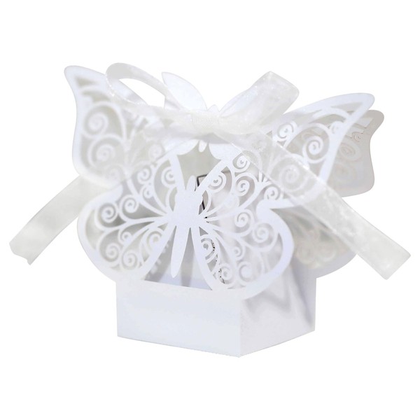 HICOHAND Paper Candy Boxes, 50 PCS Butterfly Laser Cut Favor