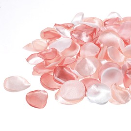 Aeaocvo 200 Stück Rosenblätter aus Seide, Blütenblätter für Blumenmädchen, rosa Rosenblätter und weiße Blütenblätter für Gangstreuung, Esstischdekoration, Party-Konfetti, Brautparty-Dekoration