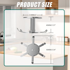 Zorfeter Under Cabinet Kitchen Utensil Hooks, Stainless Steel Utensil Racks 360°Rotating Drilling Free Adhesive Utensils Hanging Rack Holder, Brushed Nickel