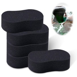 ijuicy 5 PCS Car Wash Sponge, Multi-Purpose and Easy-to-Grip Cleaning Sponge, High Density Professional Car Detailing Sponge, Great Use for Cars Motorcycle Bike Bathroom Household Cleaning (Black)