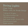 Allen + Roth String LED Lights Clear Mason Jelly Jar