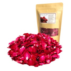 DoraMagic Dried Red Rose Petals 1.75oz/50g, Real Natural Dried Rose Petals for Bath, Soap Making, Candle Making, Wedding, Confetti, DIY Crafts, Non Edible (Red)