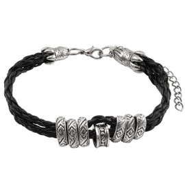 GRACE HARPER Knotted Black Faux Leather Cord Bracelet