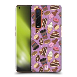 Head Case Designs Coffee Und Doughnuts Fast Food Muster Harte Rueckseiten Handyhülle Hülle Huelle kompatibel mit Oppo Find X2 Pro 5G