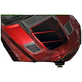 Hood Stripe Graphics Decal Kit - 2009 2019 2021 Ram 1500 2500 Rebel TRX (Color: Matte Black)