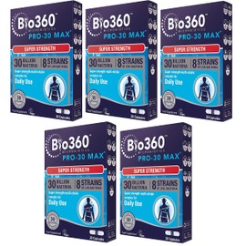 Natures Aid Bio360 Pro-30 MAX (30 Billion Bacteria), 30 Capsules (Pack of 5), 148.0 g