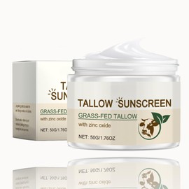 Beef Tallow Sunscreen SPF 50 Deeply Nourishing Organic Grass Fed Beef Tallow Skin Care Tallow Balm Beef Tallow Cream Face Cream For Dry Skin,Natural Skin Barrier, Nourishing Moisturizer