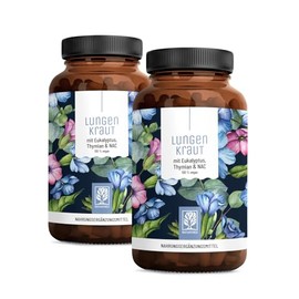 NATURTREU Lungwort Capsules - Extract of 3,000 mg Lungwort per Daily Dose - High Dose and Optimally Supplemented with Thyme, Eucalyptus, NAC & Vitamin B2 - Vegan & Laboratory Tested in Germany