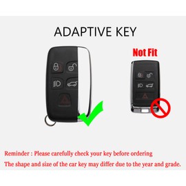 HIBEYO Key Fob Cover Compatible with Discovery 4 Range Rover LR4 Sport Evoque Freelander 2 Jaguar XE XF XJ F-Pace F-Type Key Case Leather& Zinc Alloy Accessories-Long Keychain Black