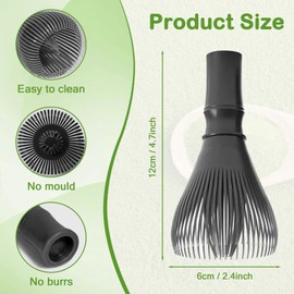 AOTISBAO Matcha Whisk, PP Resin PP Resin Matcha Stirrer, Traditional Handmade Japanese Matcha Tea Mixer Brush Mixing Tool Accessories for Tea Preparation Matcha (Black)