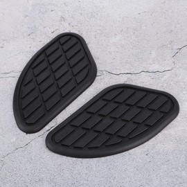 Pair of Motorcycle Fuel Tank Traction Pads Vintage Universal Non-Slip Motorcycle Tank Pads Gas Protection Tiles 1250g Carbon Fiber 2021 for, black