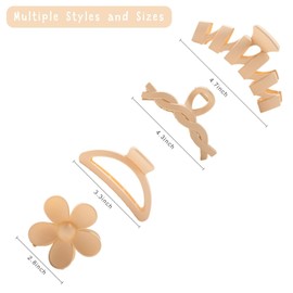 8PCS Hair Clips for Women, Flower Claw Clips, Non-Slip Hair Accessories with Multi-Styles, Neutral Colors Hair Claw Clips and Variety Pack, Ideal for Girls