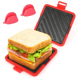 Microwave Toastie Sandwich Maker, Sandwich Maker, Panini Maker, Versatile Small Toaster, Easy to Clean and Store, Perfect for Cooking Breakfast, Grilled Cheese, Snacks(Red)