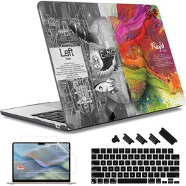 May Chen Compatible with MacBook Air 13.6 Inch Case 2024 2023 2022 Release Model A3113 M3 A2681 M2 Chip, Plastic Hard Shell Case for MacBook Air 13.6" with Liquid Retina Display, Brain