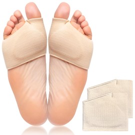 Metatarsal Pads, Ball of Foot Cushion Pads, Breathable Soft Pads, Metatarsal Support for Men Women (Beige S)