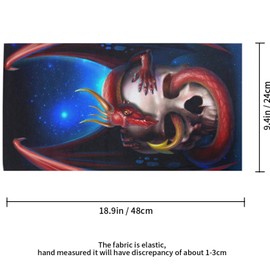 visesunny Seamless Bandana Neck Gaiter Red Dragon with Skull Headband Headwear Sports Tube UV Scarf for Workout Yoga Running Hiking Riding