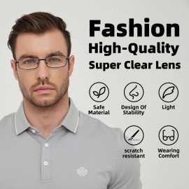 Autojouls Best Metal Reading Glasses Blue Light Blocking Spring Hinge Readers Lightweight