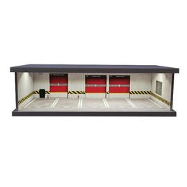 1/43 Diorama Car Garage Model,for 1/43 Scale die-cast Model car Display Box,City Car Parking Lot Scene Display Model,with LED Light and Acrylic Cover (MJ-04)