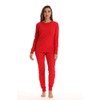 Just Love Conjunto de pijama térmico para mujer, Rojo, XL