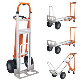 4 in 1 Convertible Hand Truck, Folding Hand Truck Dolly Cart with Solid Wheel, 1000LBS Heavy Duty Aluminum Hand Truck for Logistics, Shopping, Home, Office Moving