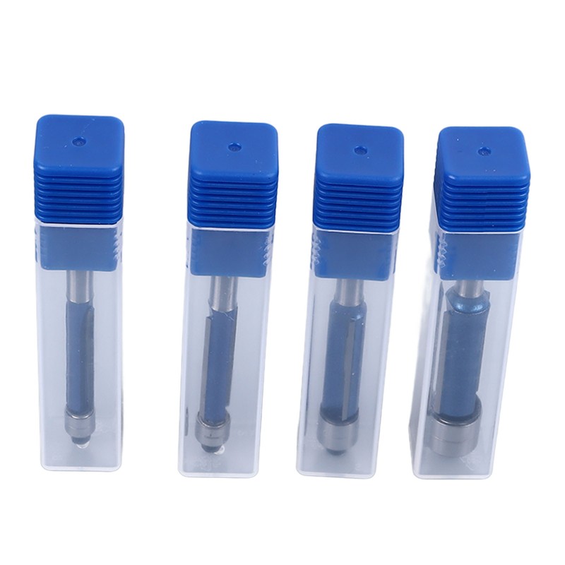 4Pcs Flush Trim Bit Set 6mm Shank Top Double Bearings