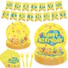 YMDOBIGER Yellow Cartoon Party Supplies Serves 25 - Plates and