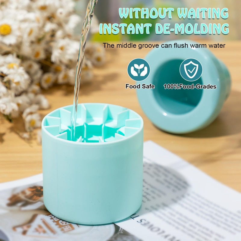Mumufy Cylinder Silicone Decompress Ice Cube Molds Trays Lattice, Holds