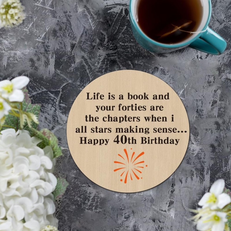 Wooden Coasters - 40th Birthday Gifts for Him & Her