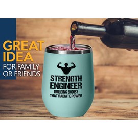Luxe Gifting Personal Trainer Teal Edition Wine Tumbler 12oz - Strength Engineer - Fitness Instructor Workout Coach Exercise Lover Cardio Lover Gym Coach