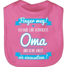 Shirtracer - Baby Bib - Sayings - Ich habe eine verrückte Oma Blue, 2 Pink