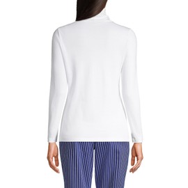 Lands' End Womens Long Sleeve Shaped Supima Cotton Turtleneck White Regular X-Small