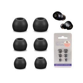 RIGFUJUN, Soft Anti-Slip, Audio-Technica-ATH Earphones, Compatible with Earphones, Replacement for Earphones, 3 Pairs (Black)