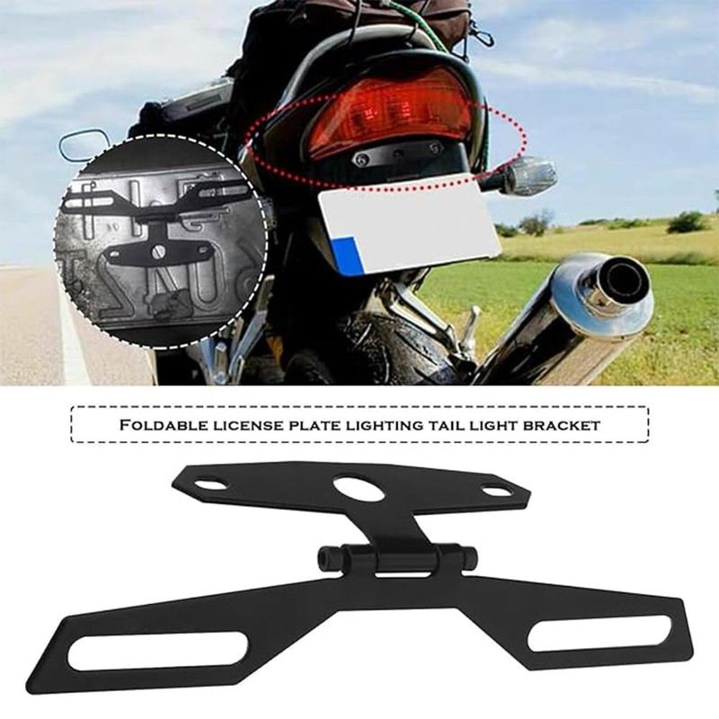 Universal Motorcycle License Plate Holder Adjustable License Plate Tail Light