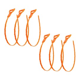 Operitacx 6 Stück Haarreiniger Haarentferner Rohrreinigungsgerät Abflussreinigungsstäbchen Haarablauffänger Abflussentfernungswerkzeug Abflussreinigungsgeräte Plastik Orange