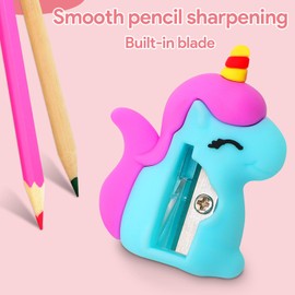 SKAMORI Pack of 16 Pencil Sharpeners for Party Bags Children's Birthday Parties 5 6 7 8 9 10 Years, Pencil Sharpener with Container for Children, Give Aways Children's Birthday Party & Small Gifts for