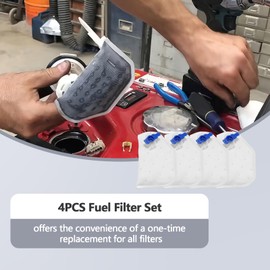 4PCS Fuel Filter Set 16707-Z37-003 Compatible with Honda EU7000i EU700iSN Replaces 16707Z37003