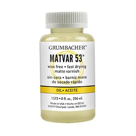 Grumbacher Matvar 53 Fast Drying Matte Varnish for Oil Paint, Clear 8 Fl. Oz