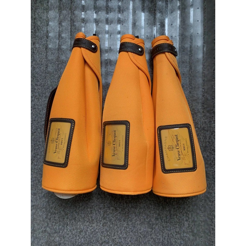 Veuve Clicquot Brut Champagne Zipper Sleeve Coozy Neoprene Orange Brand