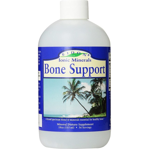 Eidon Mineral Bone Support Liquid Supplement - Contains All the Necessary Minerals for Bone Health, All-Natural, Bioavailable, Ionic, Vegan, Gluten-Free, No Preservatives or Additives - 18 Ounce Bottle