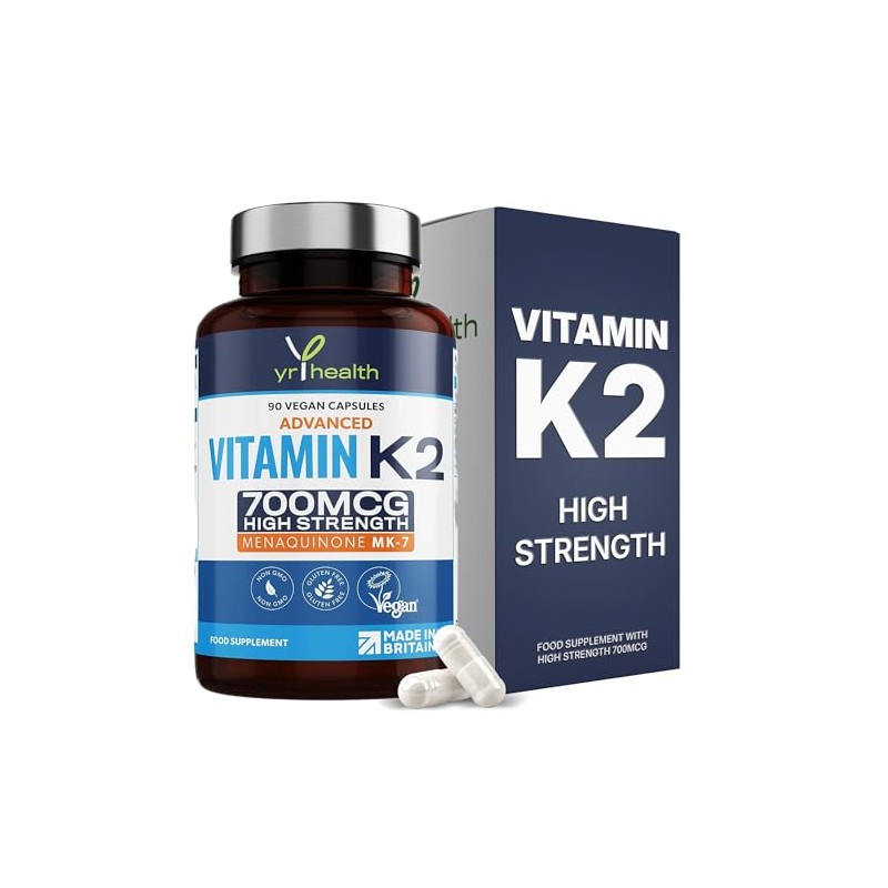 Vitamin K2 MK7 700mcg - 90 Vegan Capsules - High