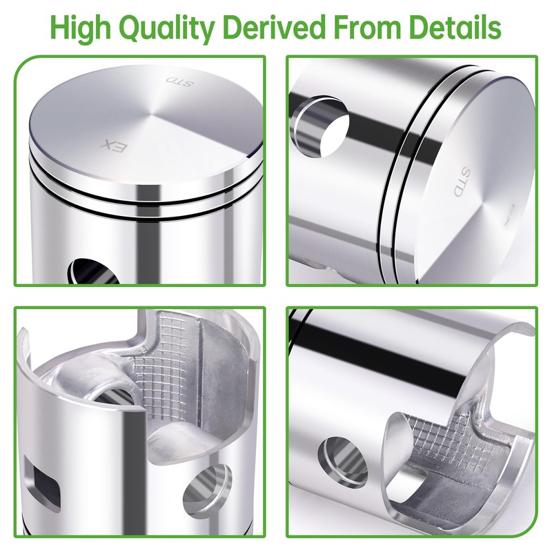 10L0L Piston and Piston-Rings-Gasket-Kit for EZGO 2 Cycle Gas Golf